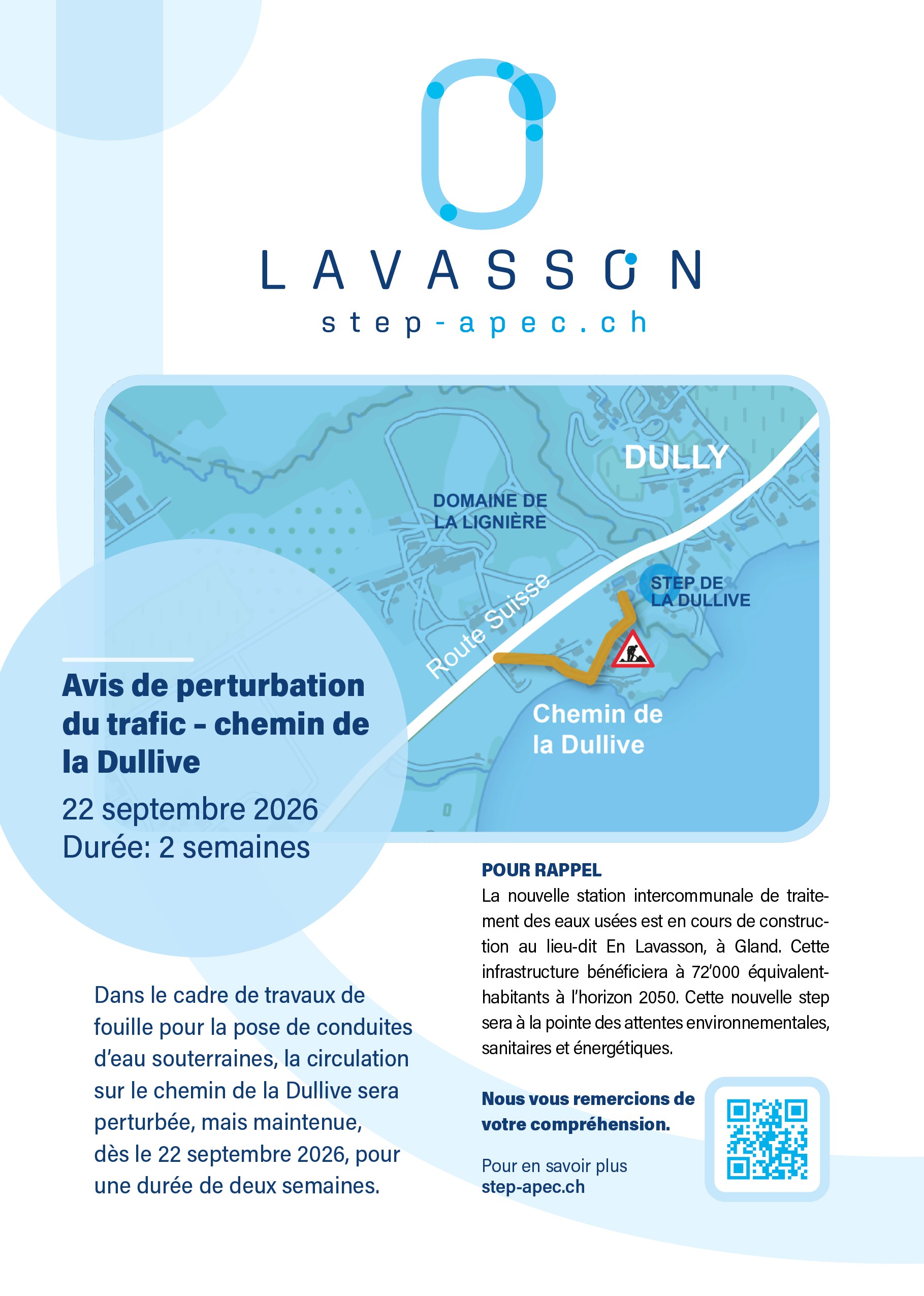 Perturbation du trafic à la Dullive
